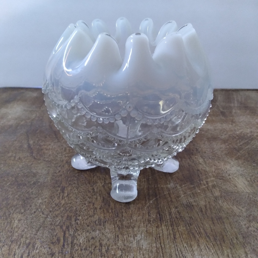 Victorian Antique Jefferson Opalescent Rose Bowl
